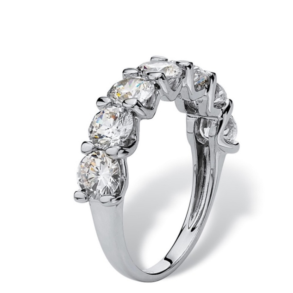 Cubic Zirconia ring Platinum plated